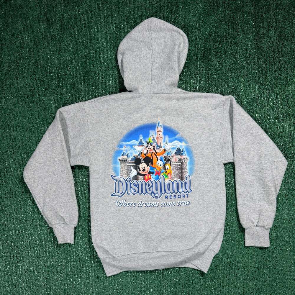 Womens Disneyland Resort Full-Zip Hoodie Sweatshirt Grey Size Large